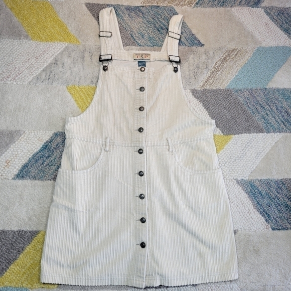 VTG Express Corduroy Pinafore Dress Size Large - Picture 1 of 5